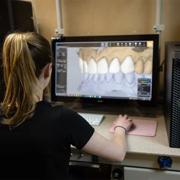 A crown being designed on screen in our lab.