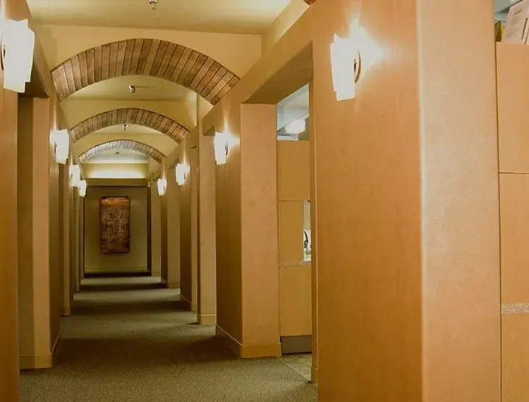 The arched corridor to the treatment rooms.